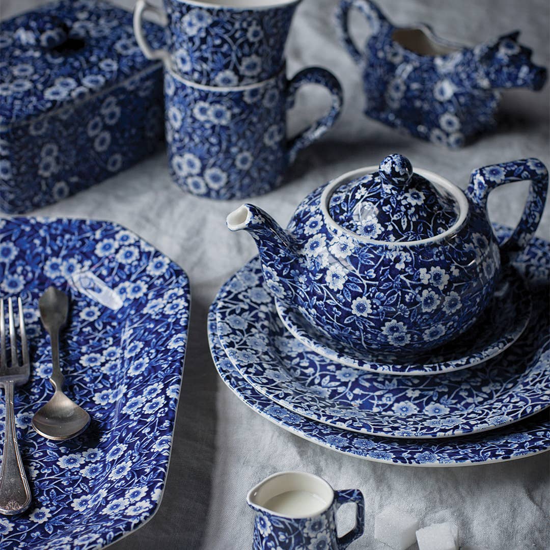 Burleigh Teapot, Blue Calico