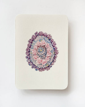 Rose Royal Icing Egg Greeting Card