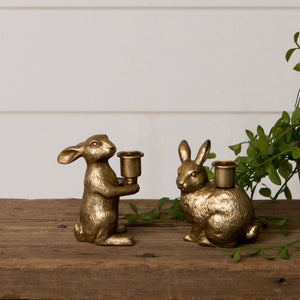 Gold Bunny Candle Holder