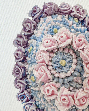 Rose Royal Icing Egg Greeting Card