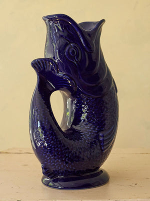 Gluggle Pitcher Vase, Indigo