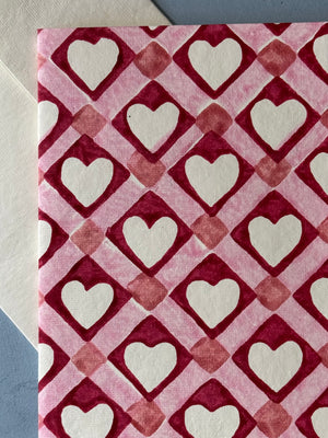 Block Print Heart Card