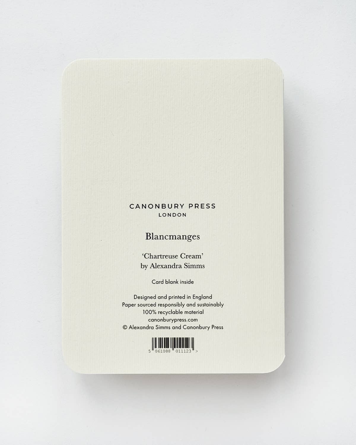 Chartreuse Cream Blancmange Card