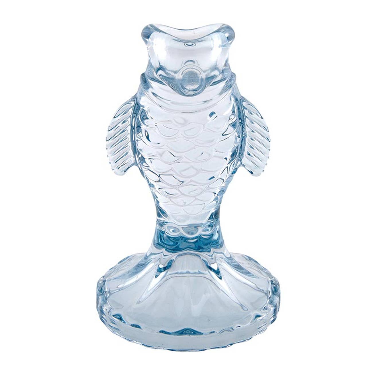 Glass Fish Candle Holder, Blue