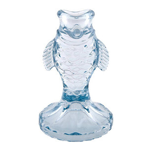 Glass Fish Candle Holder, Blue