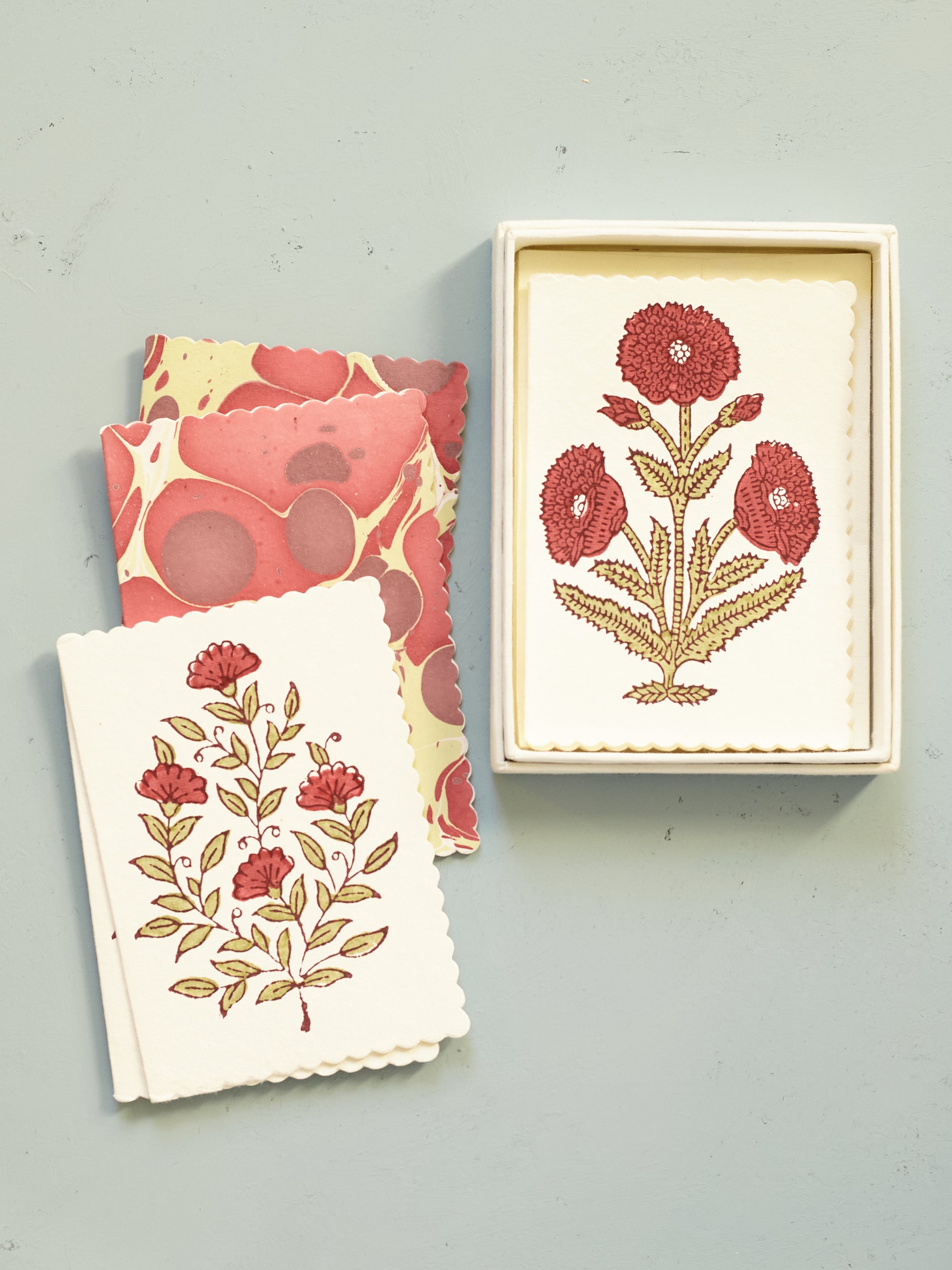 Malika Scarlet Boxed Artisan Notecard Set