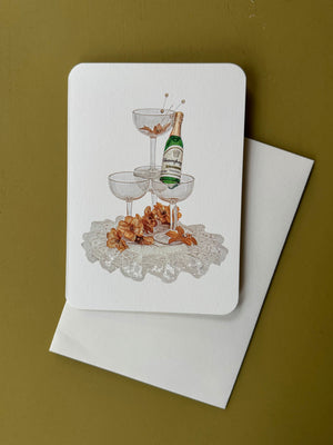 Wedding Cake Topper Champagne Card