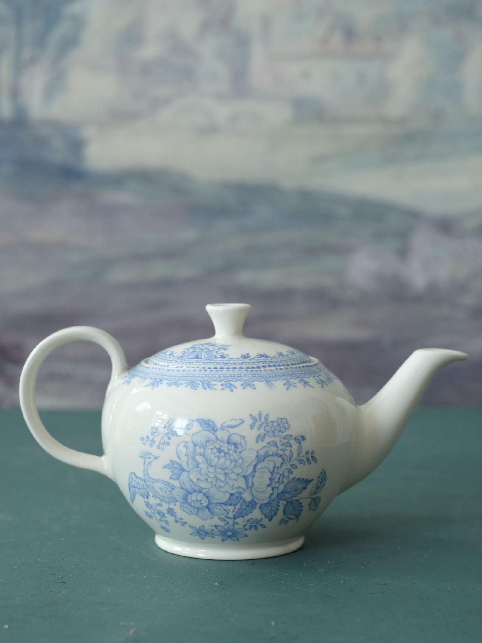 Burleigh Teapot, Blue Asiatic Pheasants