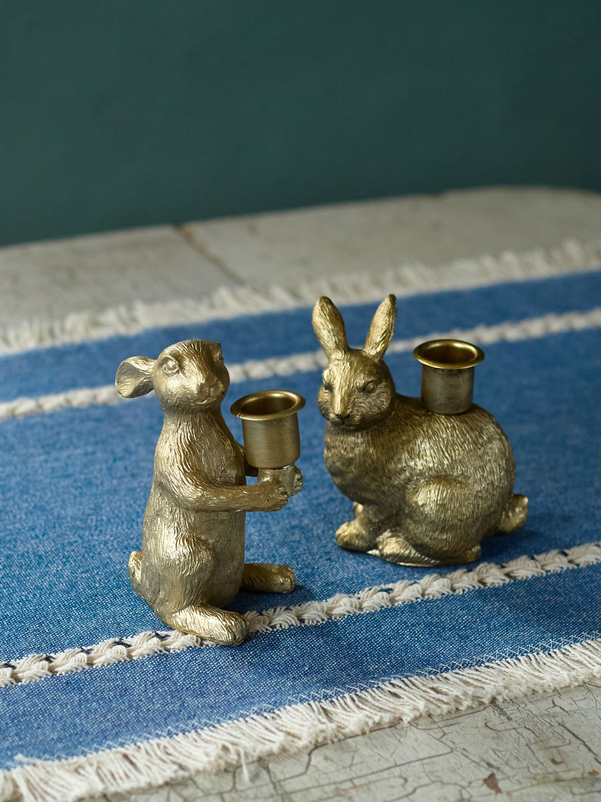 Gold Bunny Candle Holder