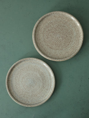 Speckled Stoneware Plate, Wedgewood Blue