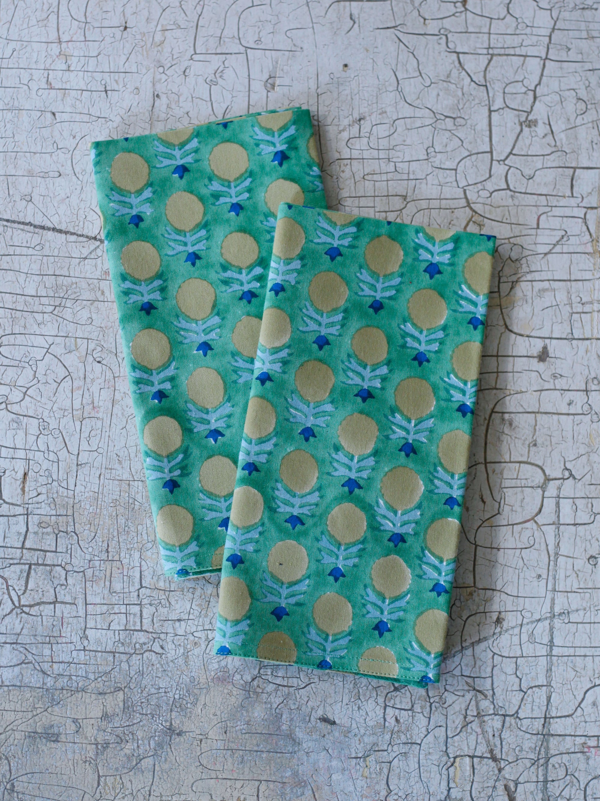 Green Block-Printed Napkin