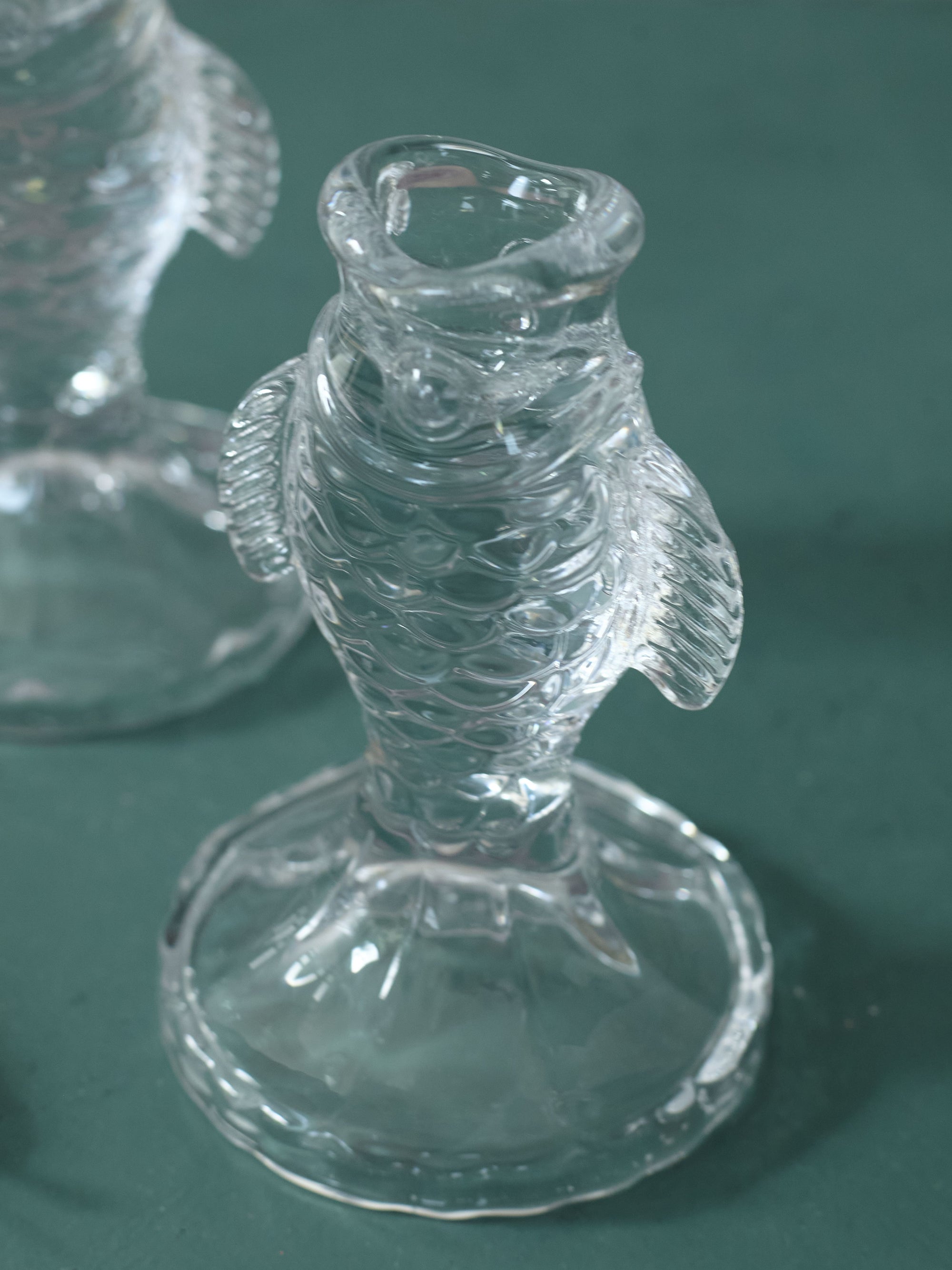 Glass Fish Candle Holder, Clear