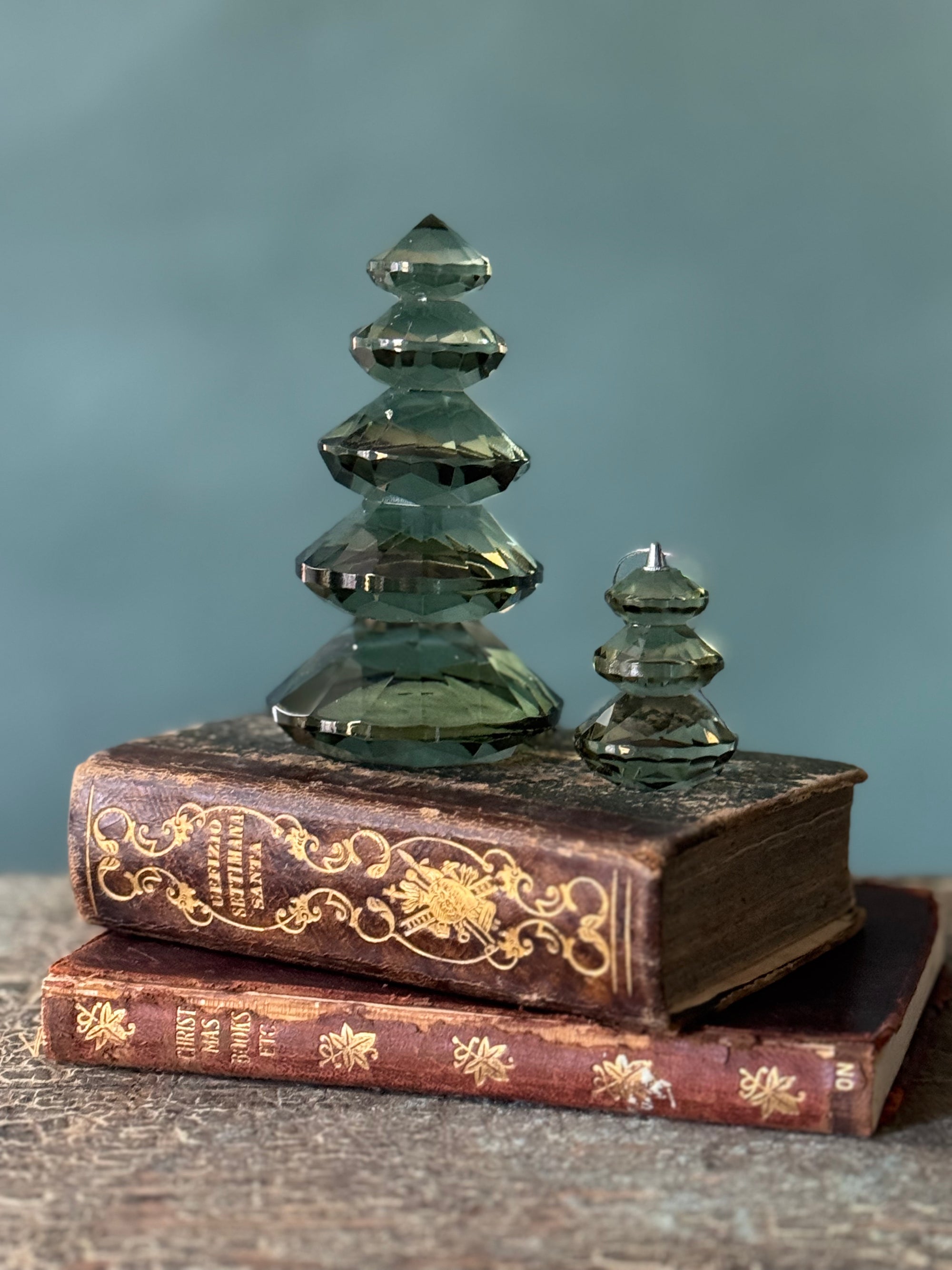 Glass Tiered Tree, Small Green