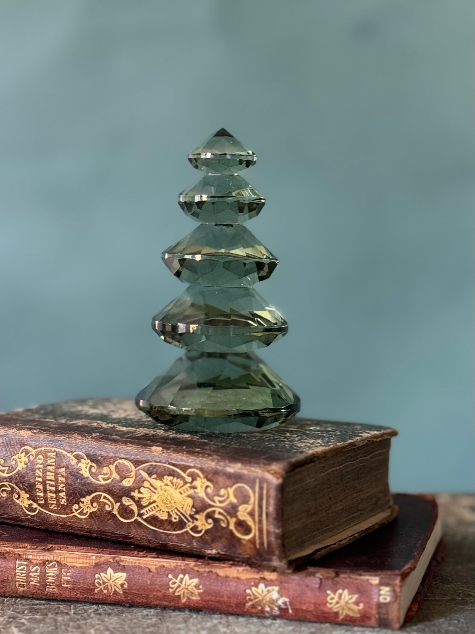 Glass Tiered Tree, Small Green