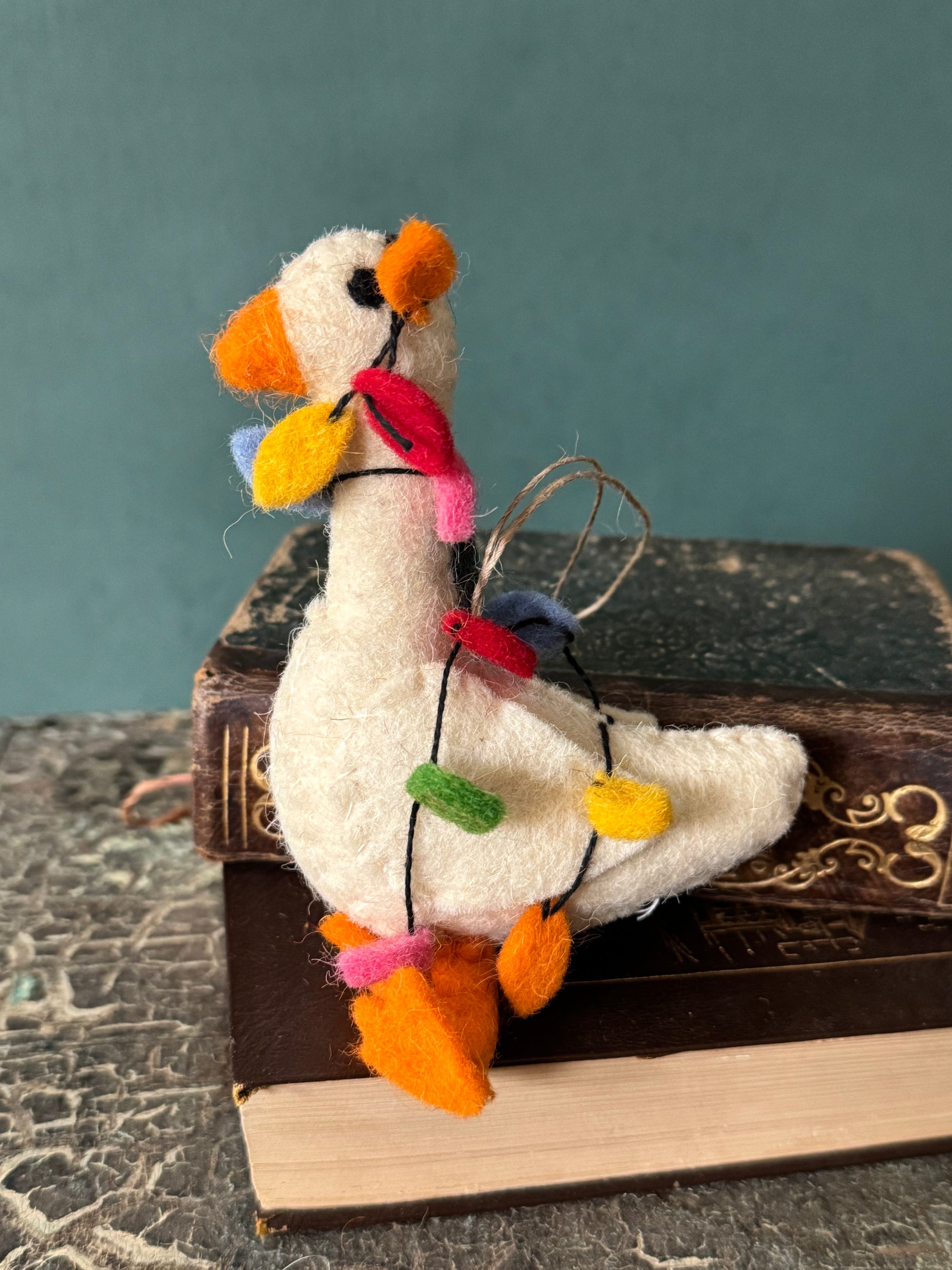 Gracie Goose Felted Ornament