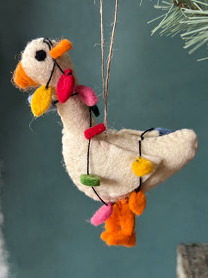 Gracie Goose Felted Ornament