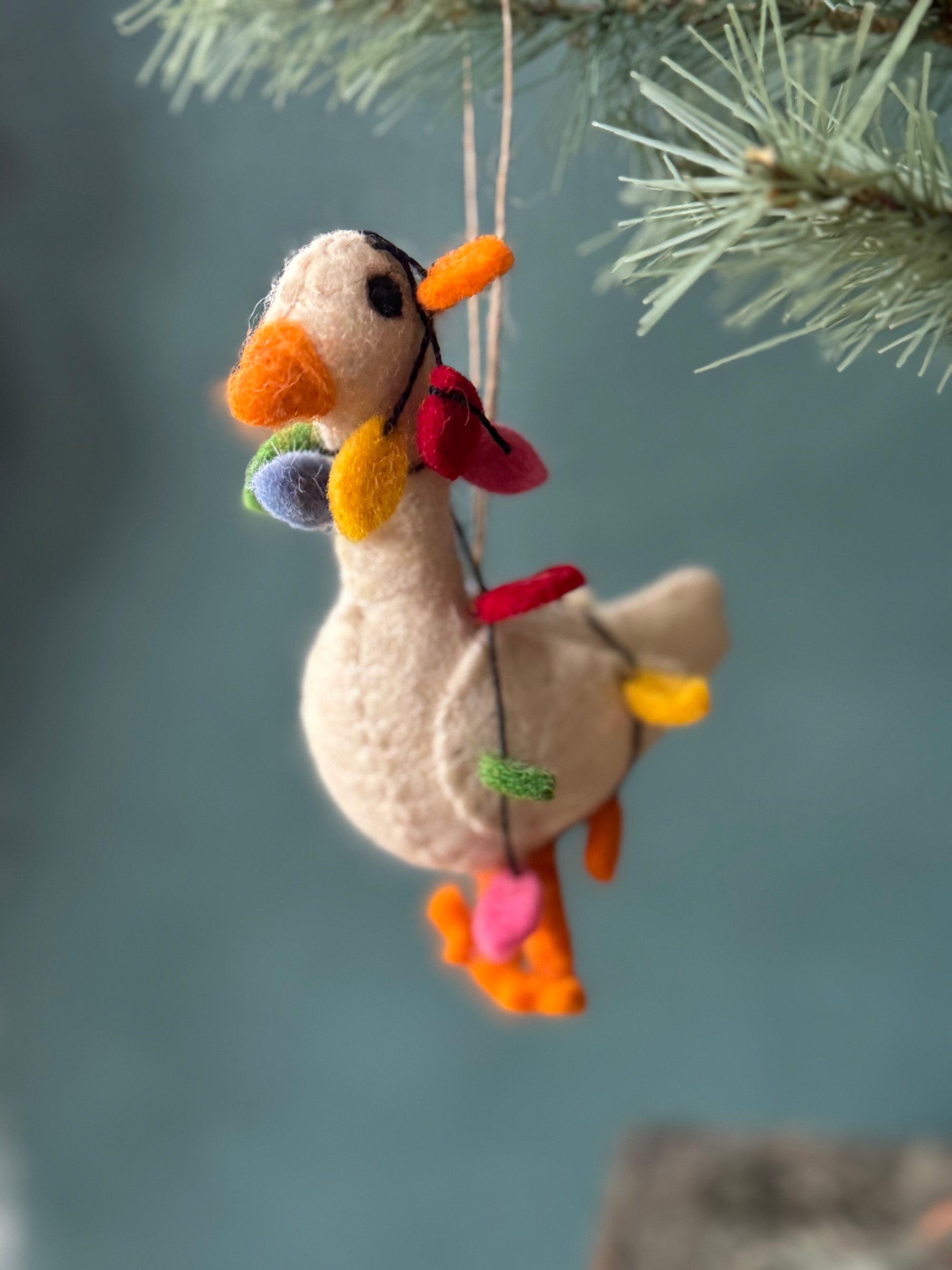 Gracie Goose Felted Ornament