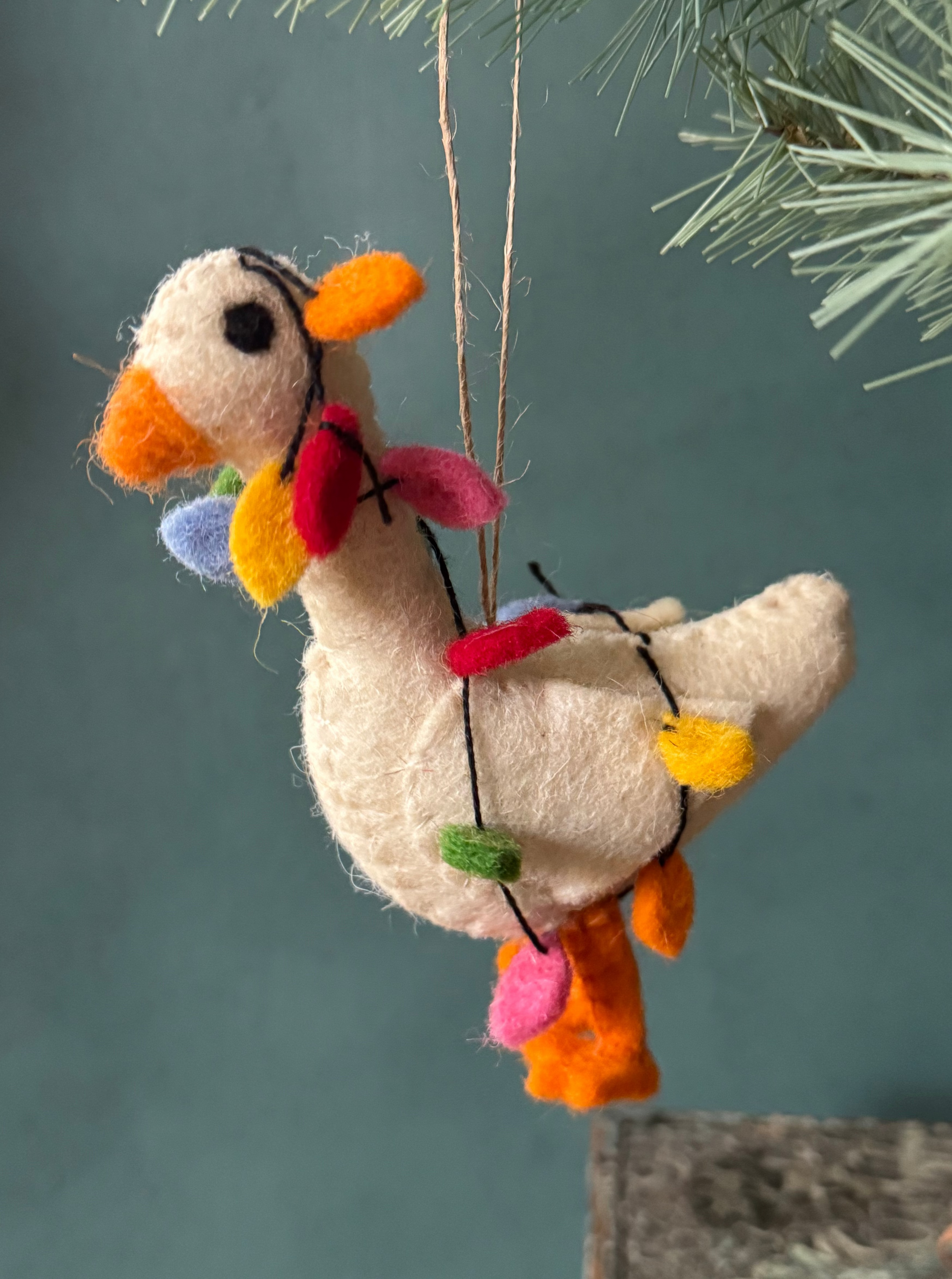 Gracie Goose Felted Ornament