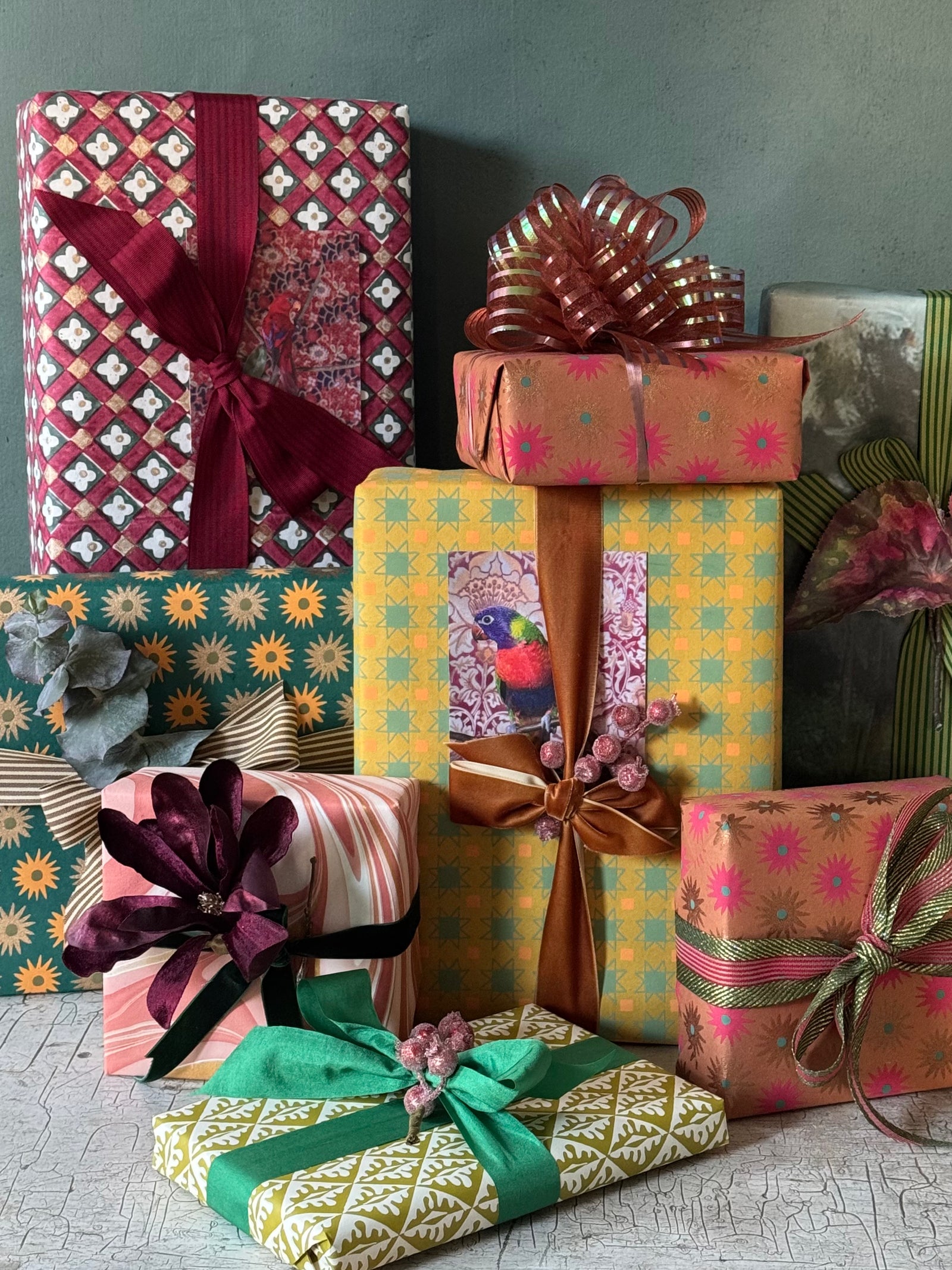 Scarlet Checks, Gift Wrap Sheet