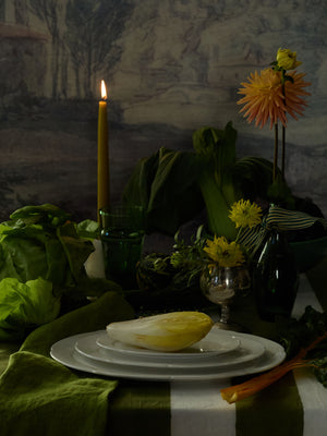 Striped French Tablecloth, Green