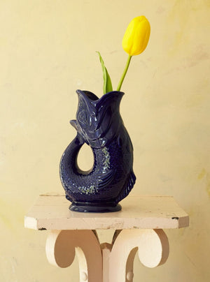 Gluggle Pitcher Vase, Indigo