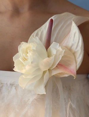 Elegant Botanical Wearable Floral, Ivory