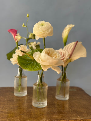 Elegant Botanical Bud Vase Trio