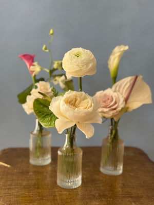 Elegant Botanical Bud Vase Trio
