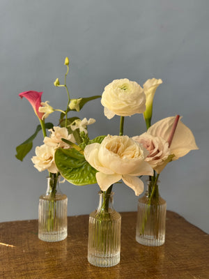 Elegant Botanical Bud Vase Trio