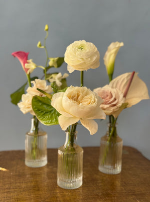 Elegant Botanical Bud Vase Trio
