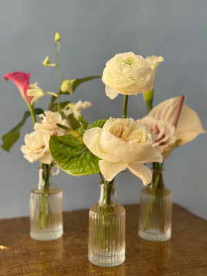 Elegant Botanical Bud Vase Trio