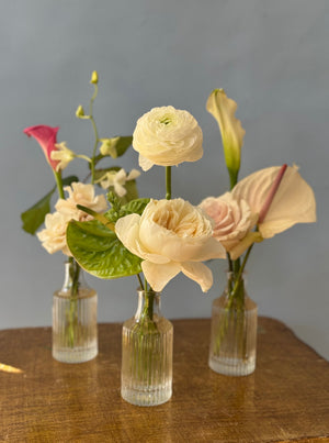Elegant Botanical Bud Vase Trio