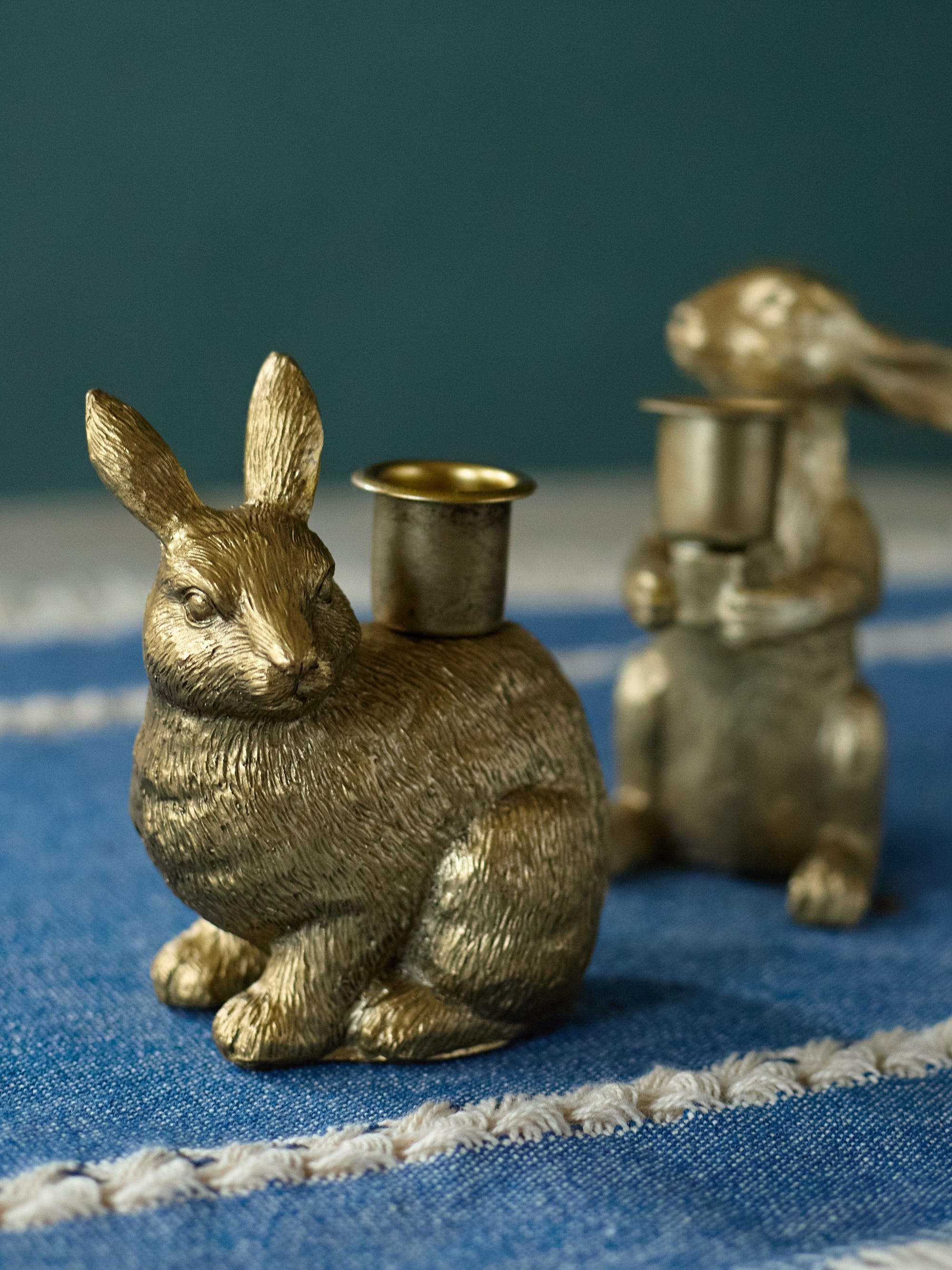 Gold Bunny Candle Holder