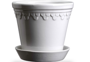 Glazed Castle Pot & Saucer, Bergs