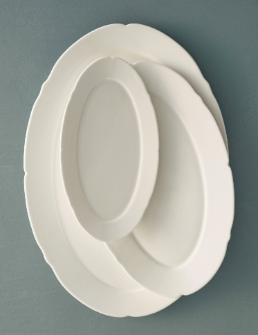 Oval Plate, White Silhouette