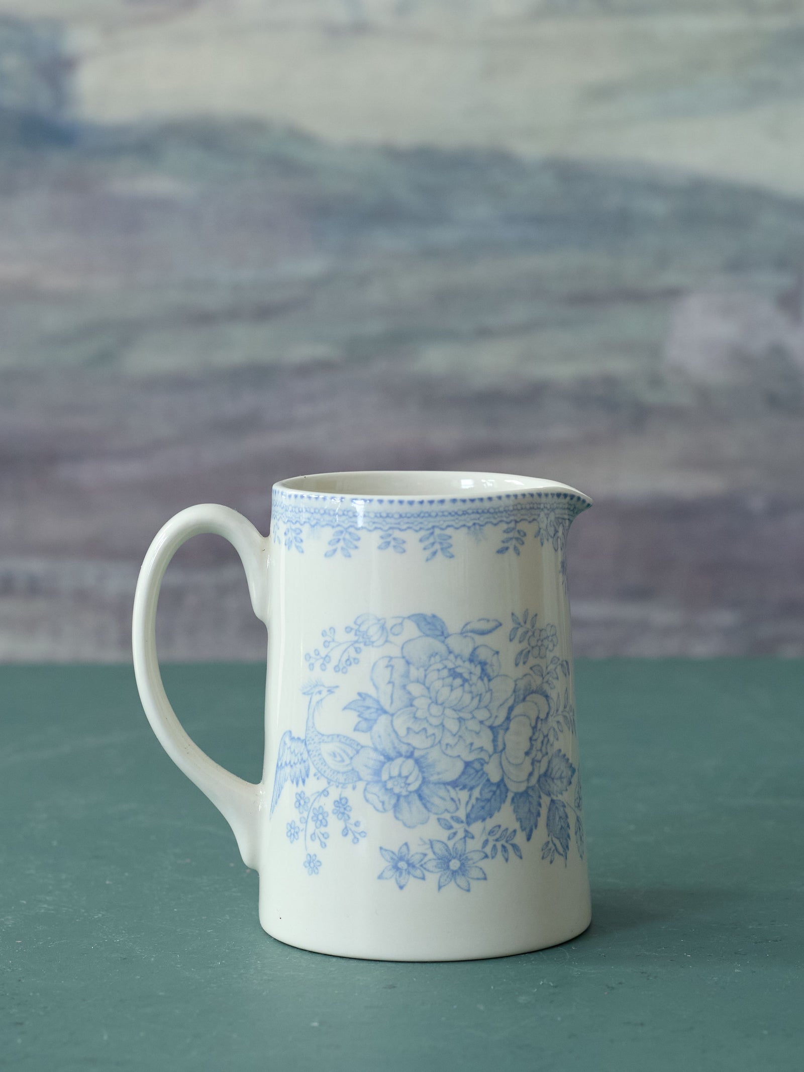 Burleigh Creamer Jug, Blue Asiatic Pheasants