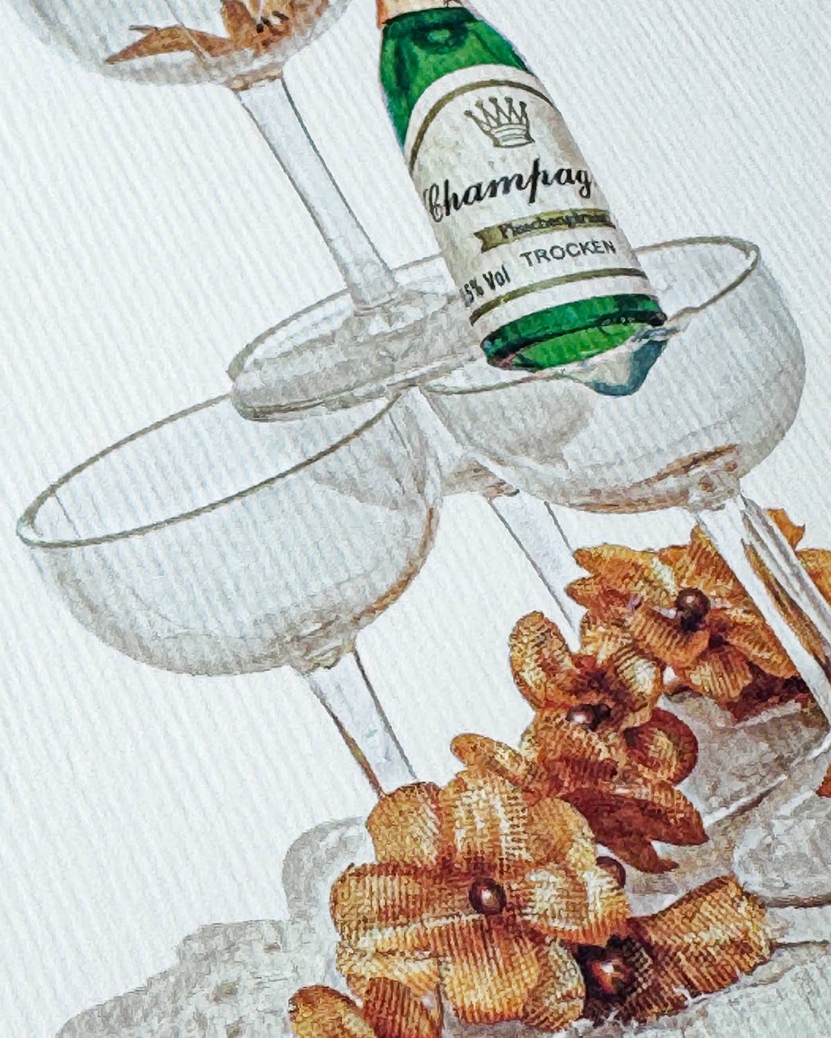 Wedding Cake Topper Champagne Card