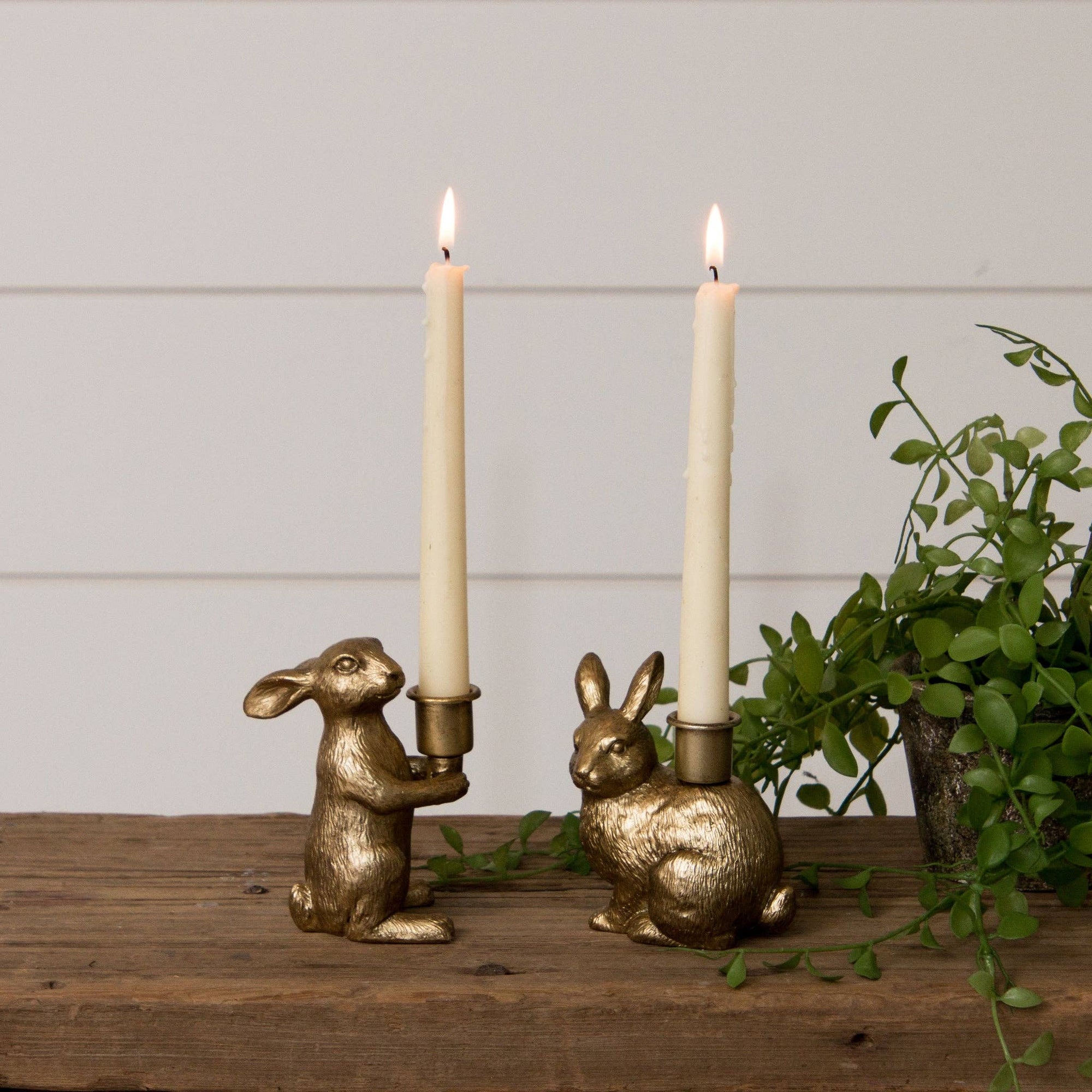 Gold Bunny Candle Holder