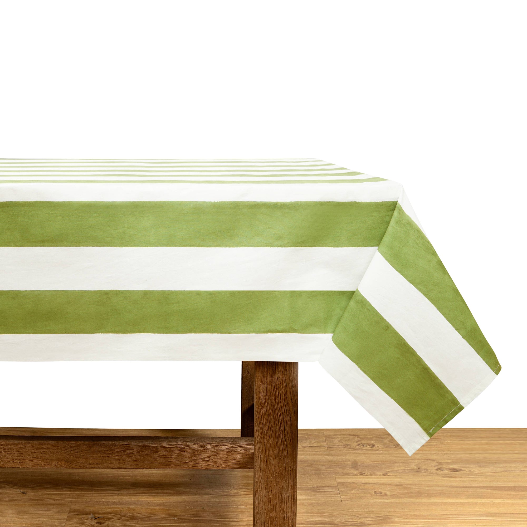 Striped French Tablecloth, Green