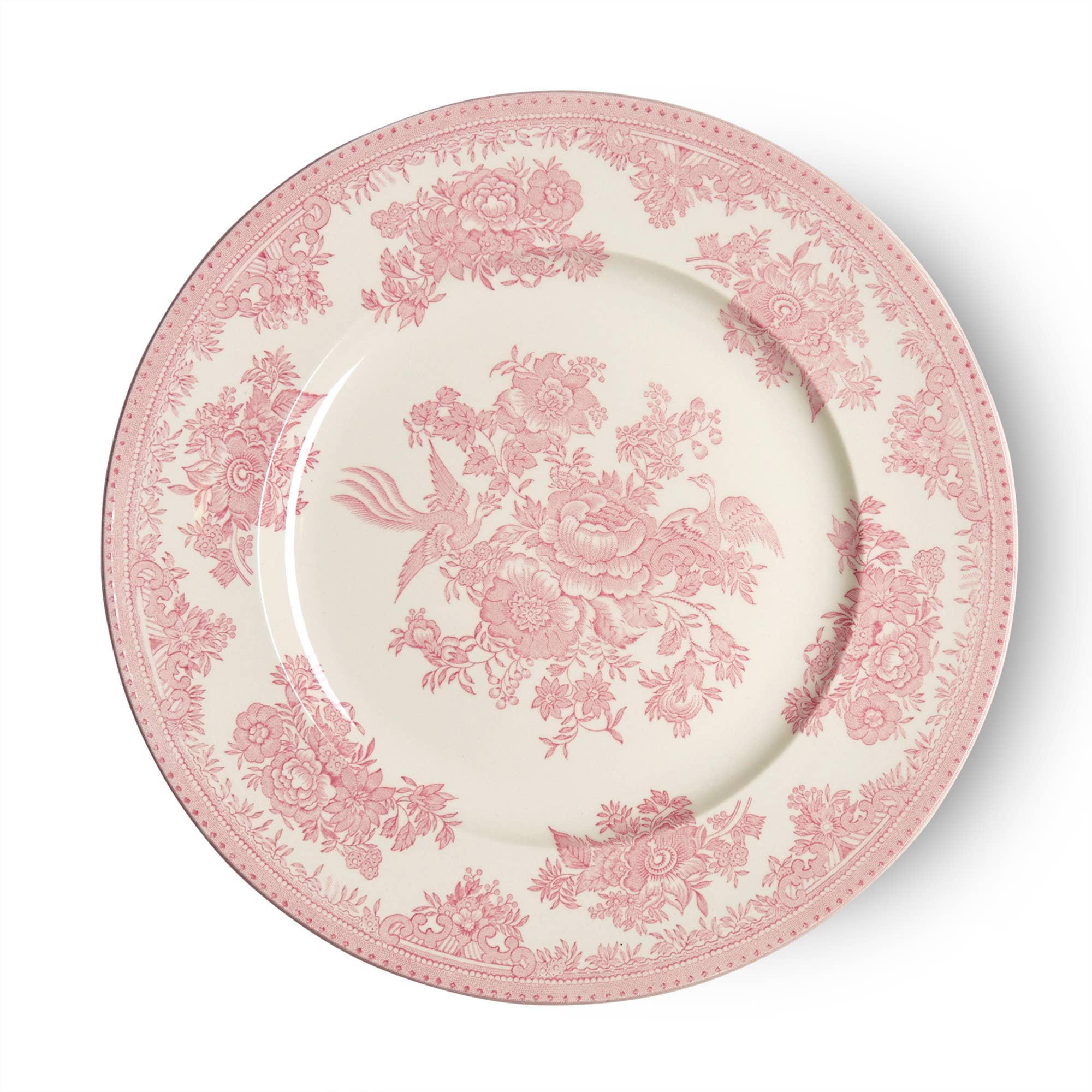 Burleigh Plate, Large Pink Asiatic Pheasants