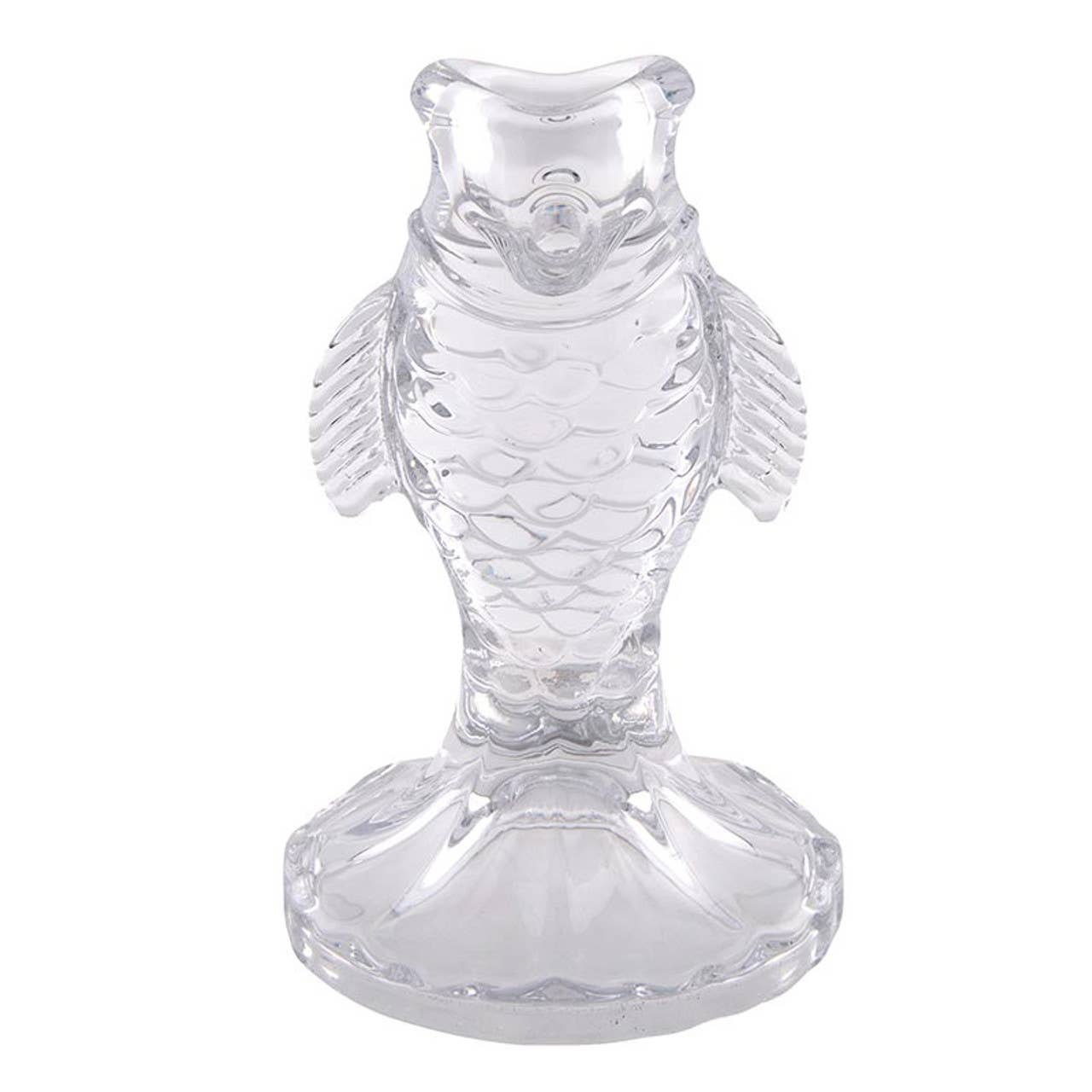 Glass Fish Candle Holder, Clear