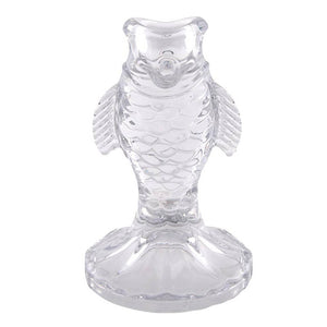 Glass Fish Candle Holder, Clear