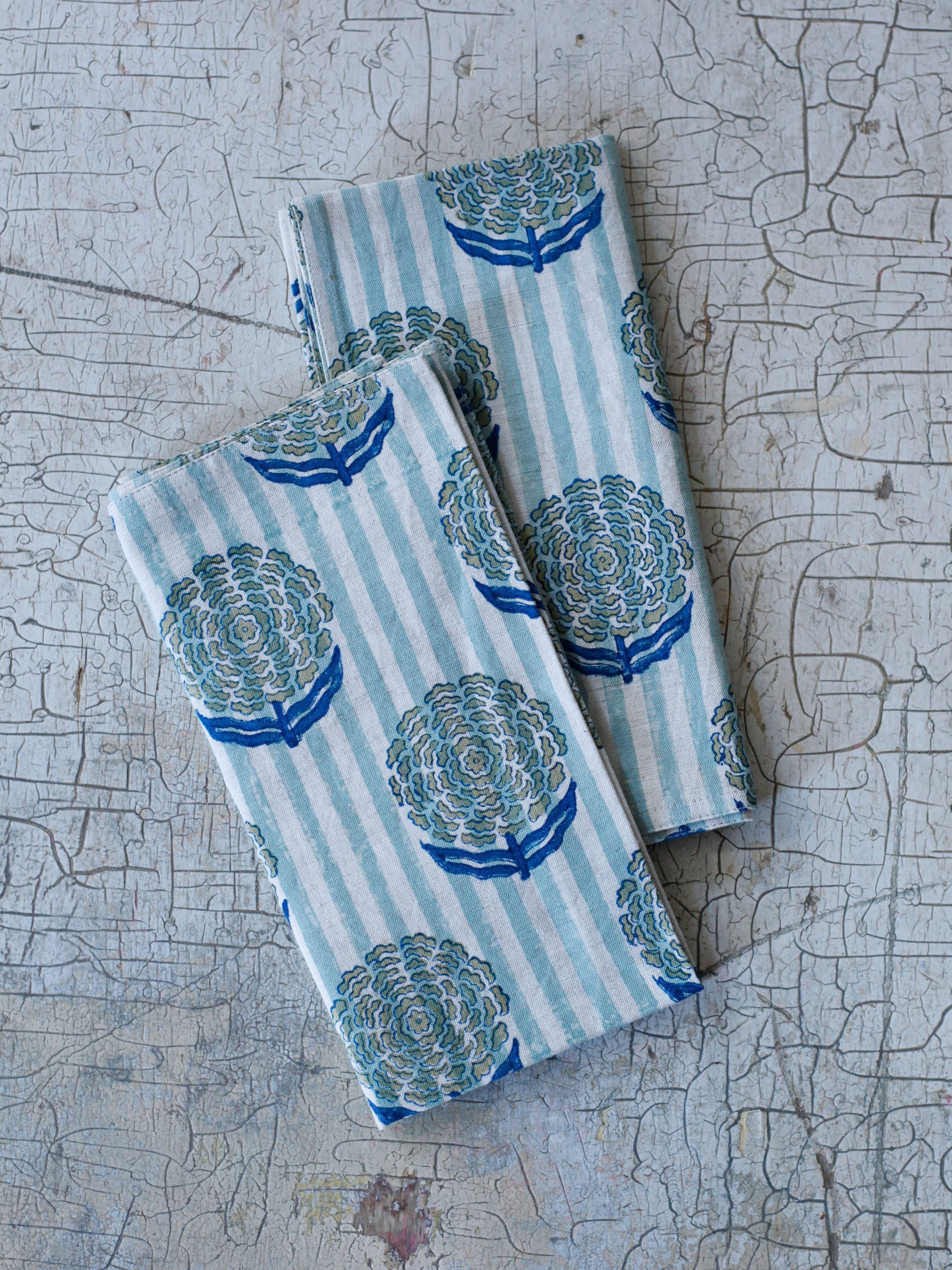 Blue Block-Printed Napkin