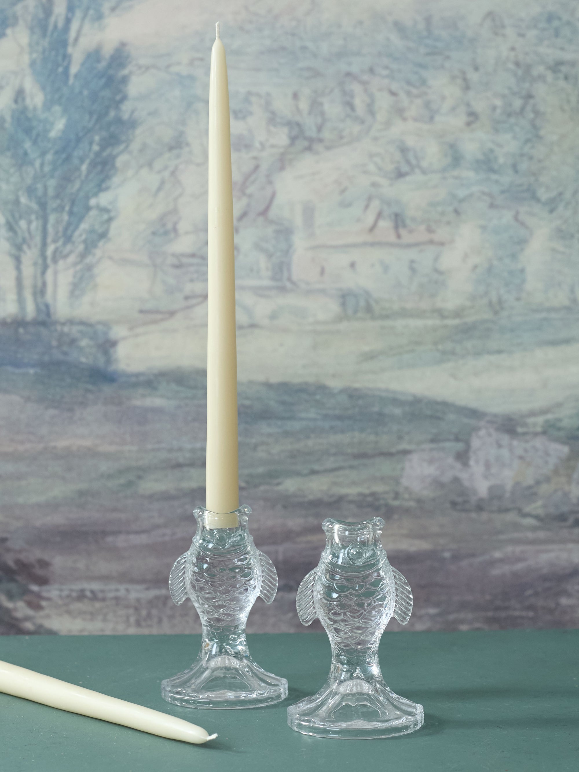 Glass Fish Candle Holder, Clear
