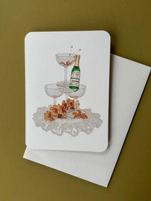 Wedding Cake Topper Champagne Card