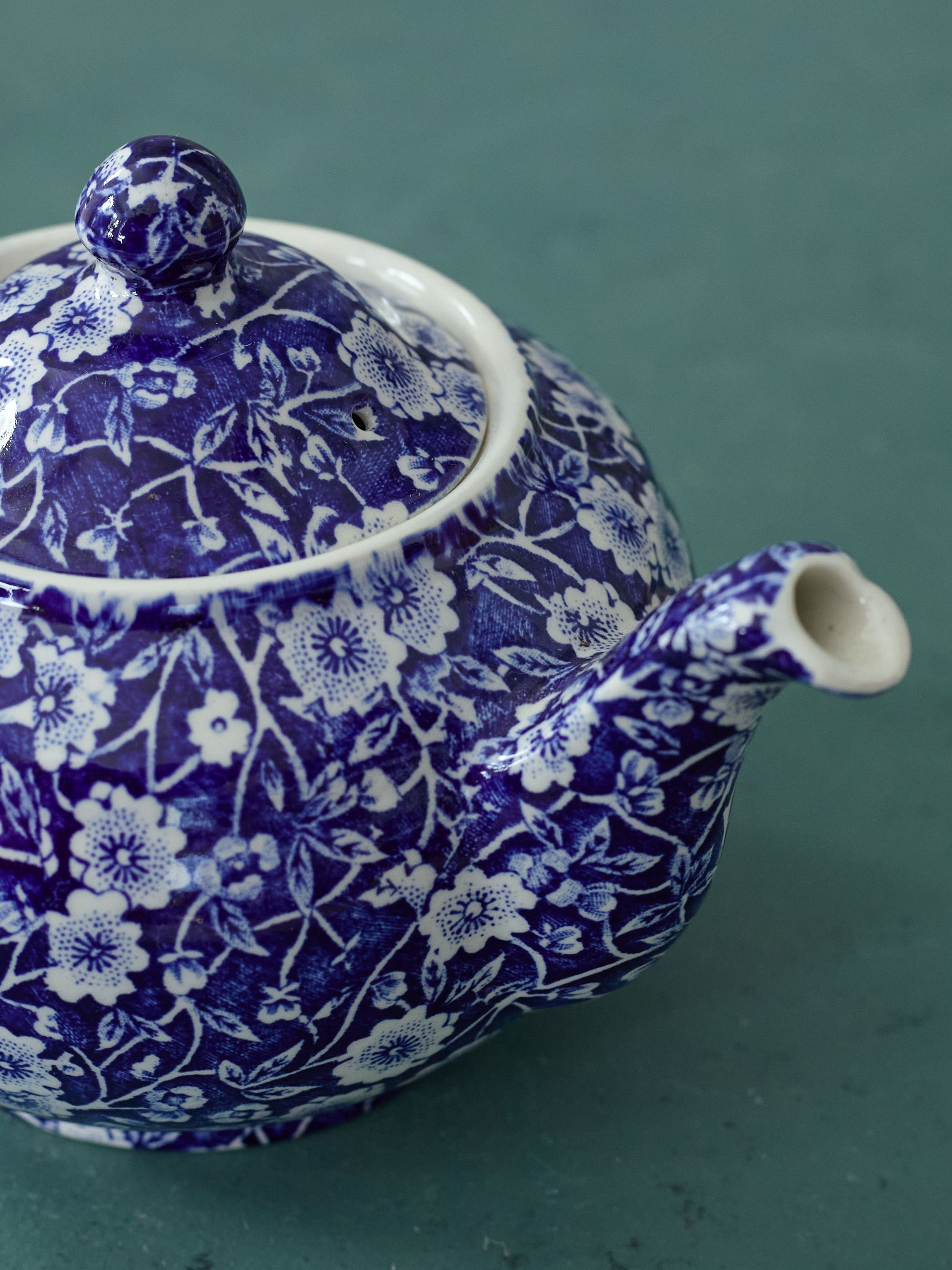Burleigh Teapot, Blue Calico
