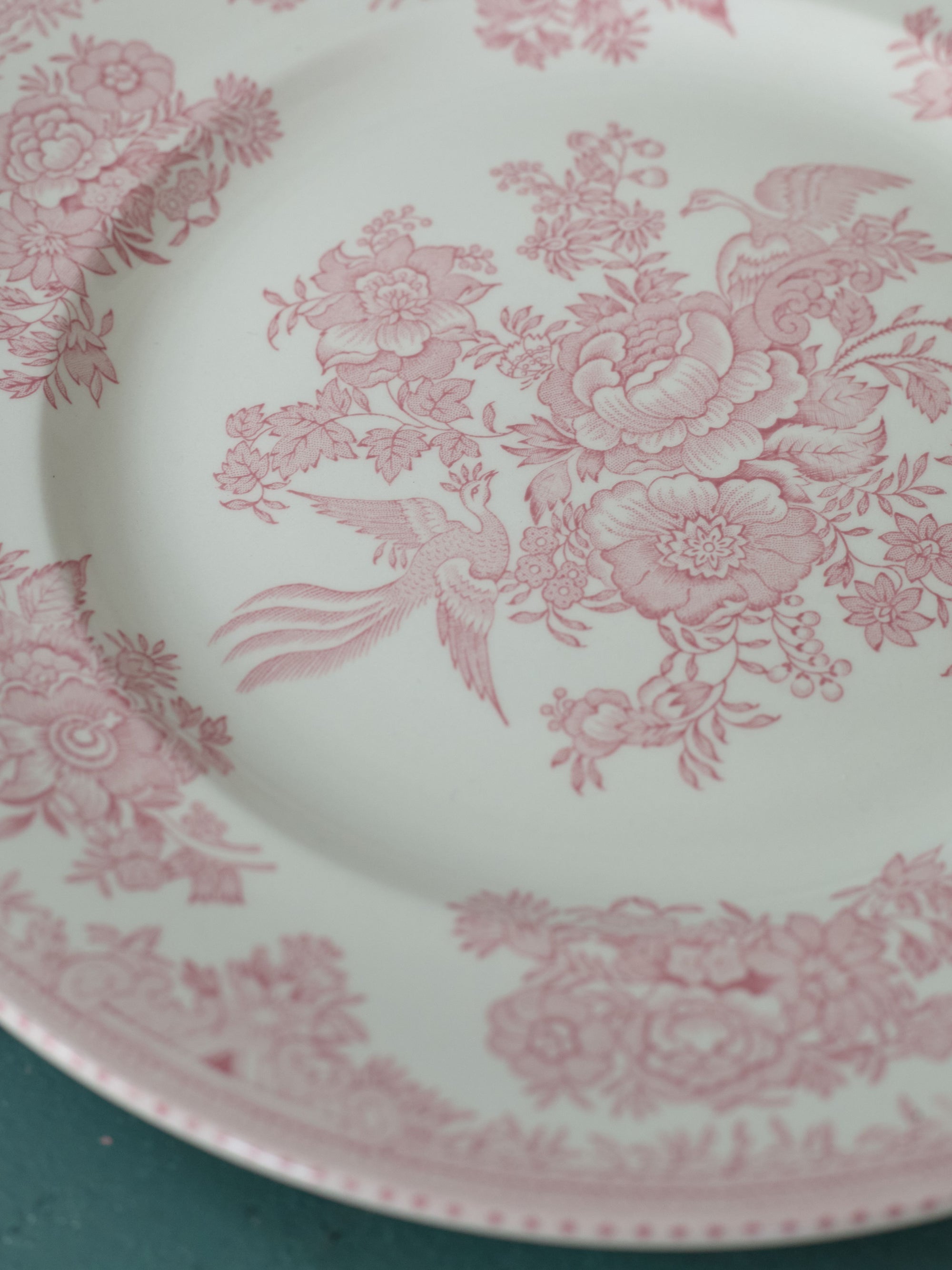 Burleigh Plate, Large Pink Asiatic Pheasants