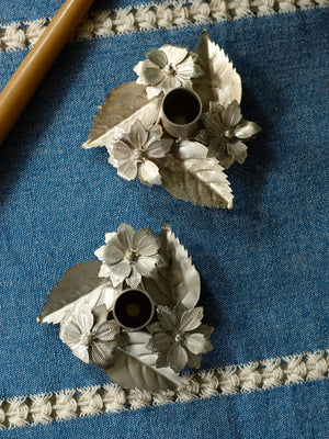 Metal Poinsettia Candleholder