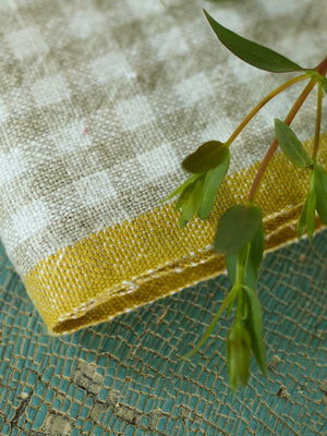 Two-Tone Gingham Towel, Natural/Dijon