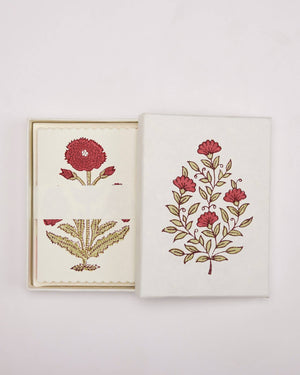 Malika Scarlet Boxed Artisan Notecard Set